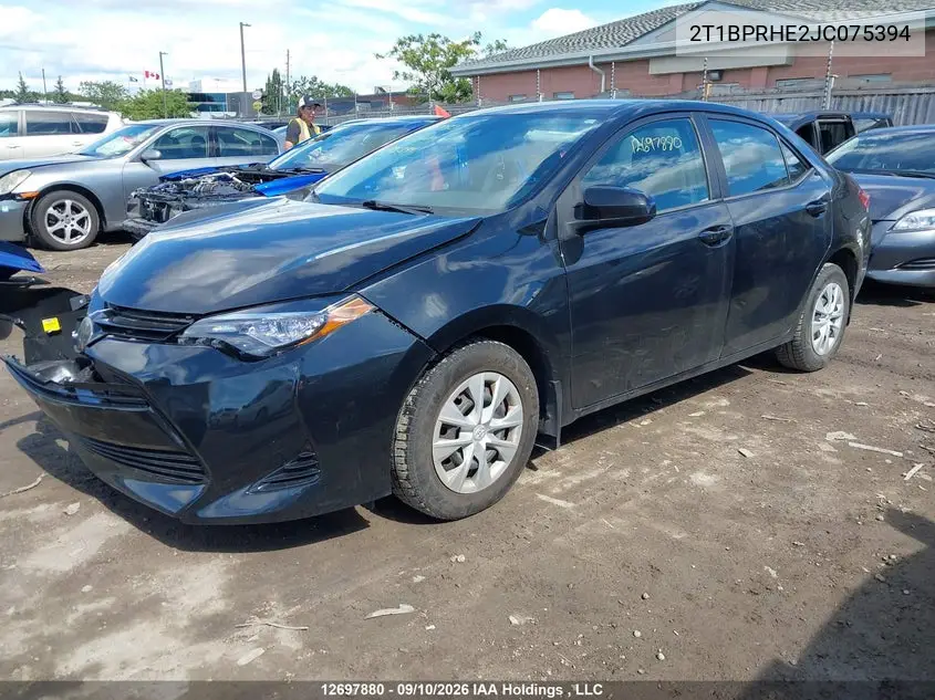 2018 TOYOTA COROLLA VIN 2T1BPRHE2JC075394 — фото 2