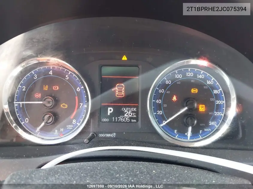 2018 TOYOTA COROLLA VIN 2T1BPRHE2JC075394 — фото 7