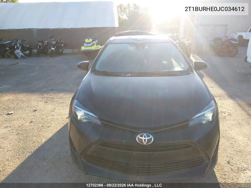 2018 TOYOTA COROLLA VIN 2T1BURHE0JC034612 — фото 12