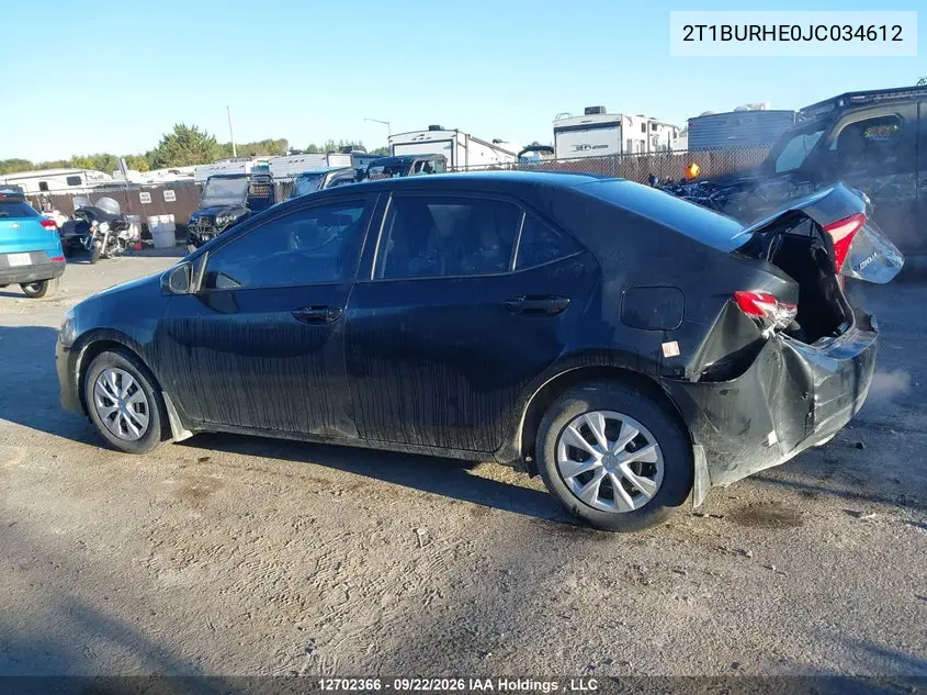 2018 TOYOTA COROLLA VIN 2T1BURHE0JC034612 — фото 14