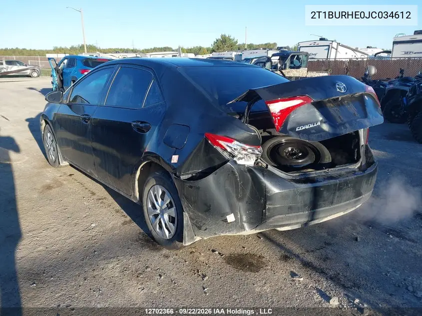 2018 TOYOTA COROLLA VIN 2T1BURHE0JC034612 — фото 3