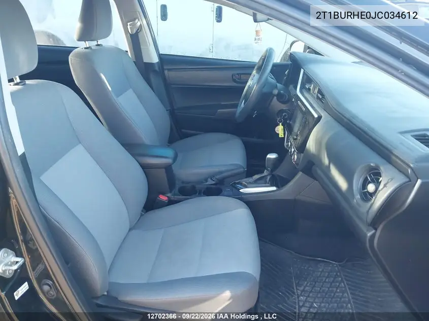 2018 TOYOTA COROLLA VIN 2T1BURHE0JC034612 — фото 5