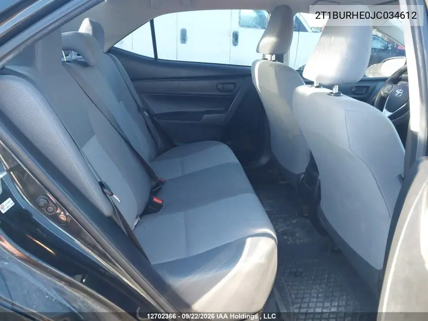 2018 TOYOTA COROLLA VIN 2T1BURHE0JC034612 — фото 8