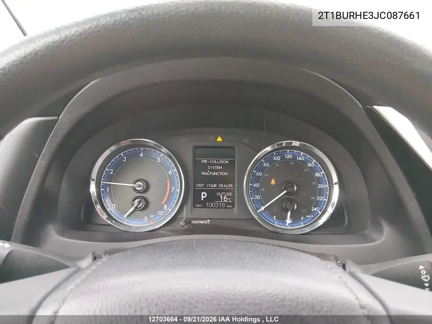 2018 TOYOTA COROLLA VIN 2T1BURHE3JC087661 — фото 7