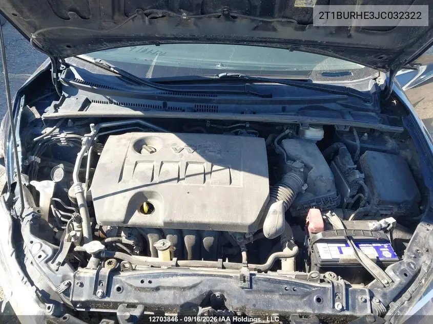 2018 TOYOTA COROLLA VIN 2T1BURHE3JC032322 — фото 10