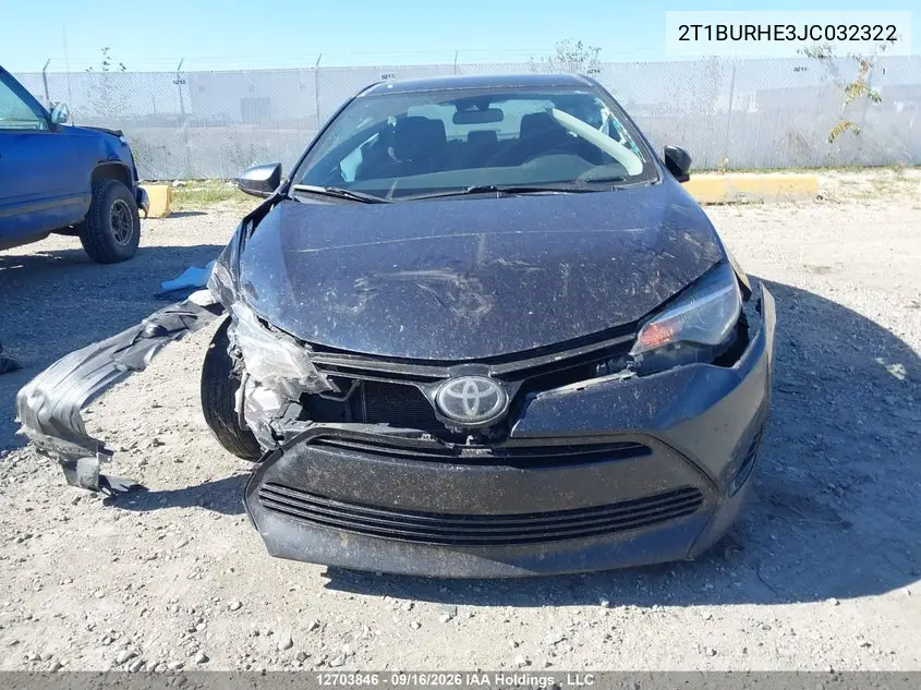 2018 TOYOTA COROLLA VIN 2T1BURHE3JC032322 — фото 12