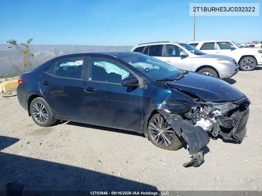2018 TOYOTA COROLLA VIN 2T1BURHE3JC032322 — фото 13