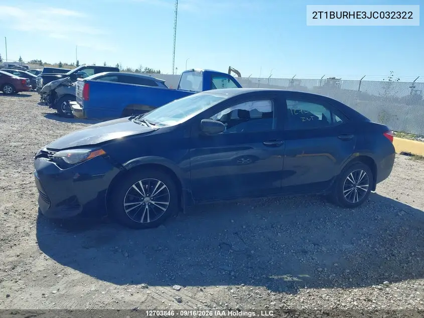 2018 TOYOTA COROLLA VIN 2T1BURHE3JC032322 — фото 14