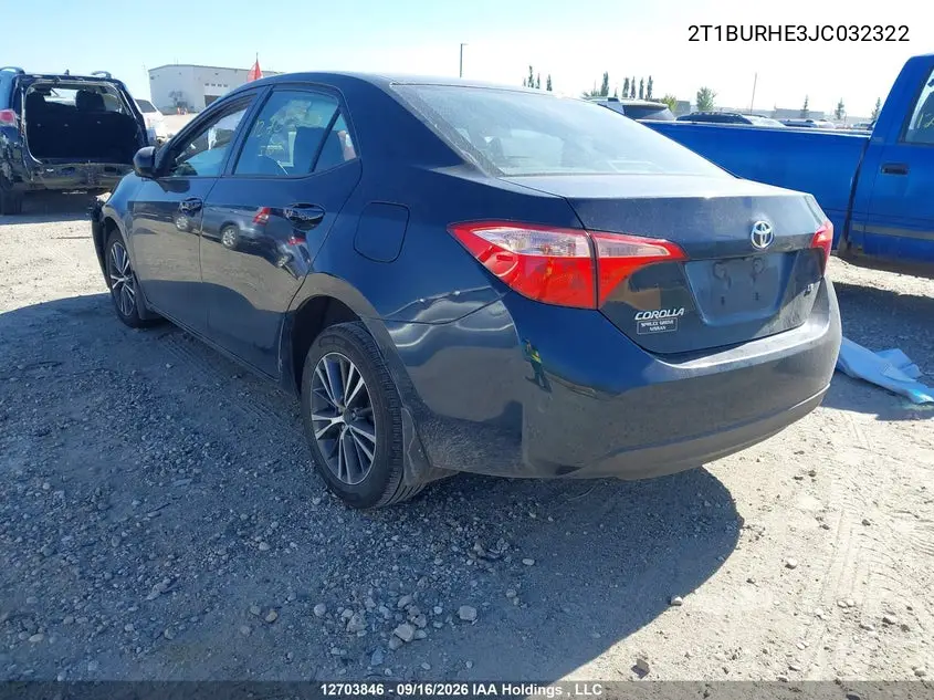 2018 TOYOTA COROLLA VIN 2T1BURHE3JC032322 — фото 3