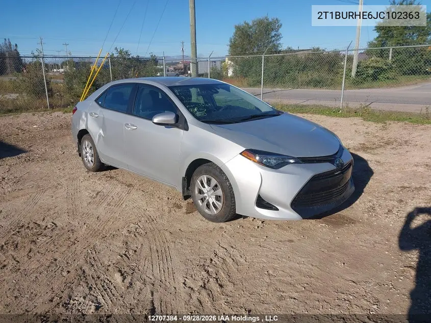 TOYOTA COROLLA 2018, VIN 2T1BURHE6JC102363