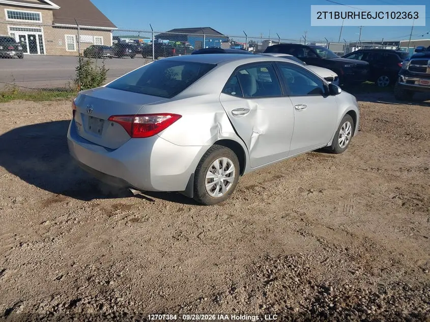 2018 TOYOTA COROLLA VIN 2T1BURHE6JC102363 — фото 4