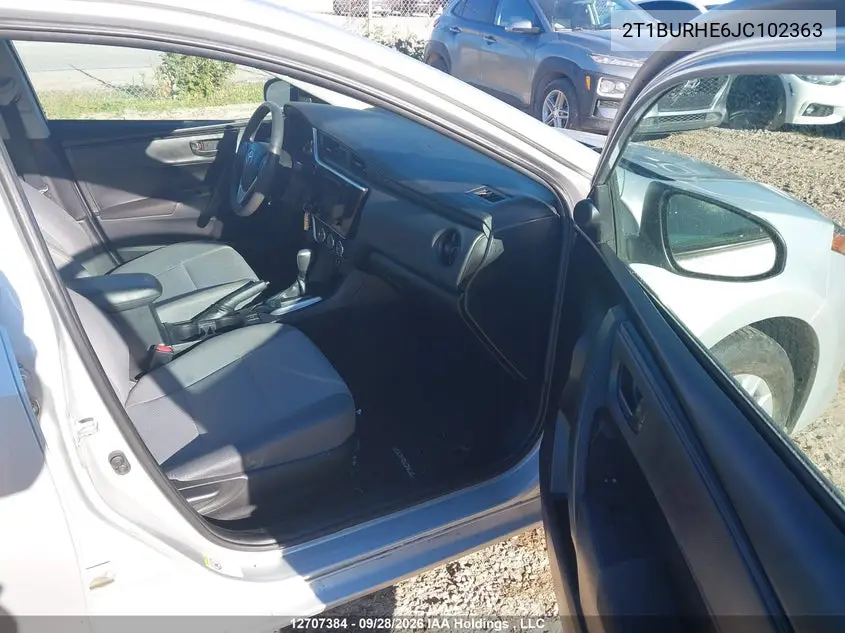 2018 TOYOTA COROLLA VIN 2T1BURHE6JC102363 — фото 5