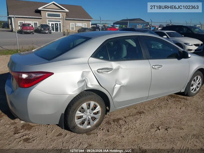 2018 TOYOTA COROLLA VIN 2T1BURHE6JC102363 — фото 6