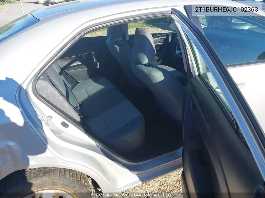 2018 TOYOTA COROLLA VIN 2T1BURHE6JC102363 — фото 8
