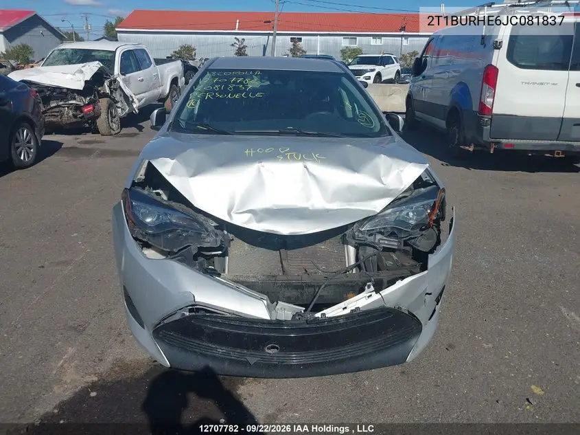 2018 TOYOTA COROLLA VIN 2T1BURHE6JC081837 — фото 12