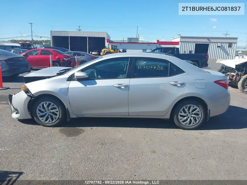 2018 TOYOTA COROLLA VIN 2T1BURHE6JC081837 — фото 14