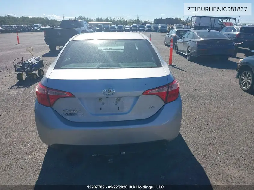2018 TOYOTA COROLLA VIN 2T1BURHE6JC081837 — фото 16