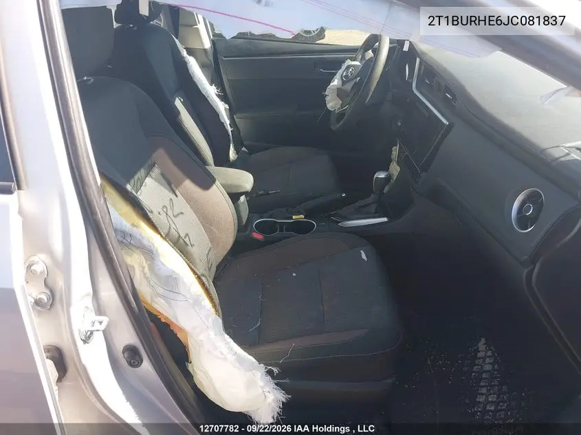 2018 TOYOTA COROLLA VIN 2T1BURHE6JC081837 — фото 5