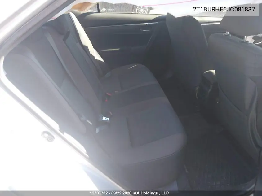 2018 TOYOTA COROLLA VIN 2T1BURHE6JC081837 — фото 8