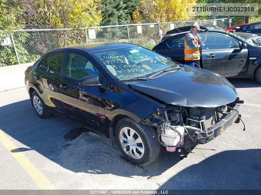 TOYOTA COROLLA 2018, VIN 2T1BURHE1JC032318