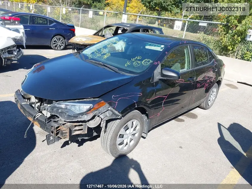 2018 TOYOTA COROLLA VIN 2T1BURHE1JC032318 — фото 2