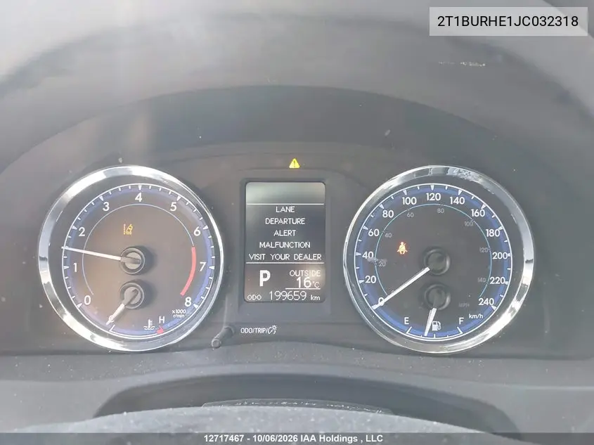 2018 TOYOTA COROLLA VIN 2T1BURHE1JC032318 — фото 7