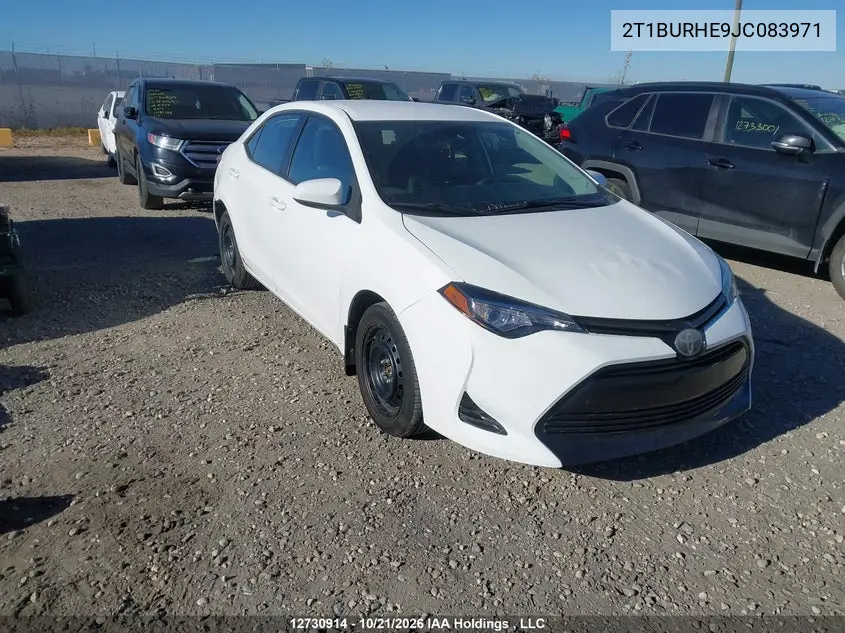 TOYOTA COROLLA 2018, VIN 2T1BURHE9JC083971