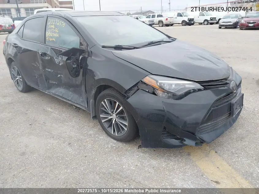 TOYOTA COROLLA 2018, VIN 2T1BURHE9JC027464