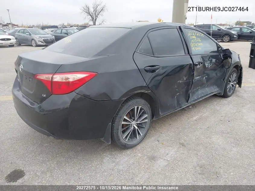 2018 TOYOTA COROLLA VIN 2T1BURHE9JC027464 — фото 4