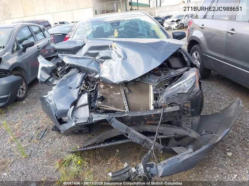 2018 TOYOTA COROLLA VIN 2T1BURHE2JC988651 — фото 10