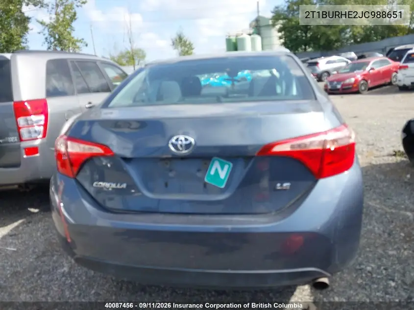 2018 TOYOTA COROLLA VIN 2T1BURHE2JC988651 — фото 17