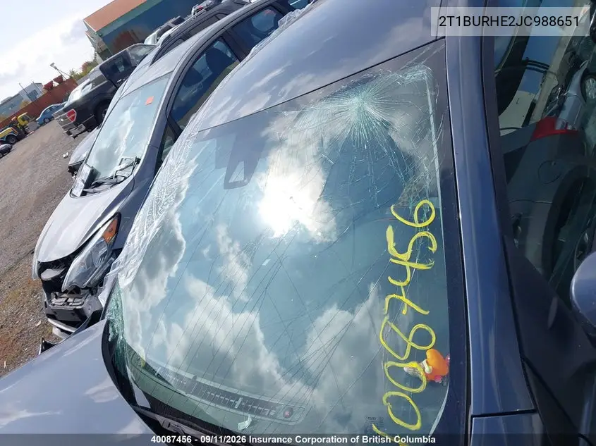 2018 TOYOTA COROLLA VIN 2T1BURHE2JC988651 — фото 18