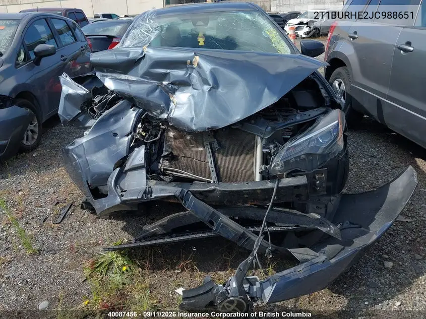 2018 TOYOTA COROLLA VIN 2T1BURHE2JC988651 — фото 6