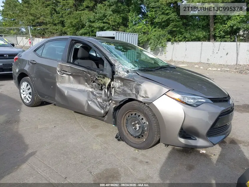 TOYOTA COROLLA 2018, VIN 2T1BURHE1JC995378