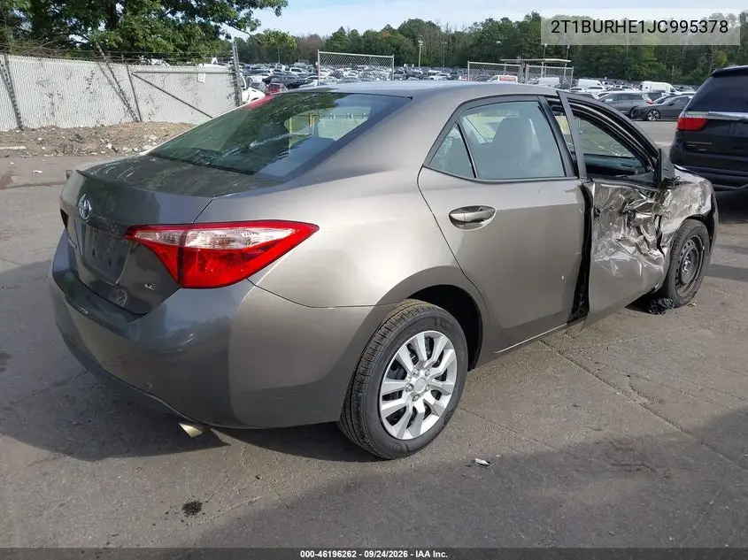 2018 TOYOTA COROLLA VIN 2T1BURHE1JC995378 — фото 4