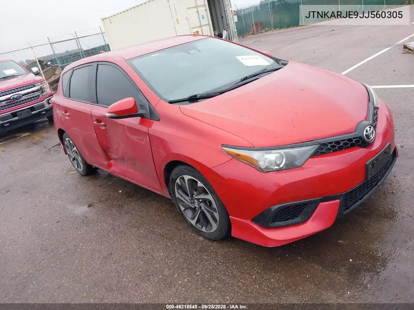 TOYOTA COROLLA 2018, VIN JTNKARJE9JJ560305