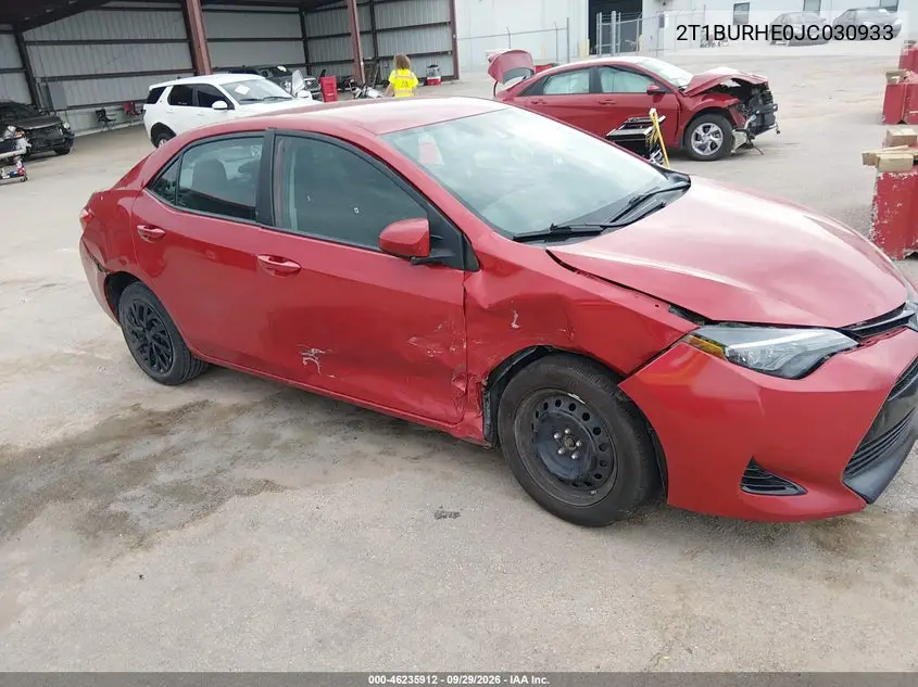 TOYOTA COROLLA 2018, VIN 2T1BURHE0JC030933