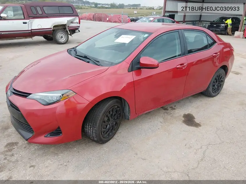 2018 TOYOTA COROLLA VIN 2T1BURHE0JC030933 — фото 2