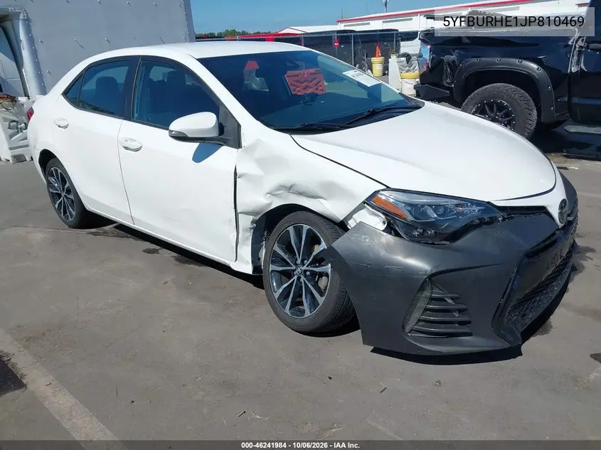 TOYOTA COROLLA 2018, VIN 5YFBURHE1JP810469