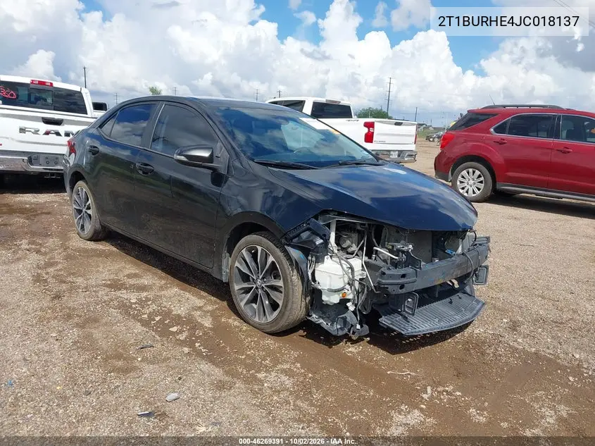TOYOTA COROLLA 2018, VIN 2T1BURHE4JC018137