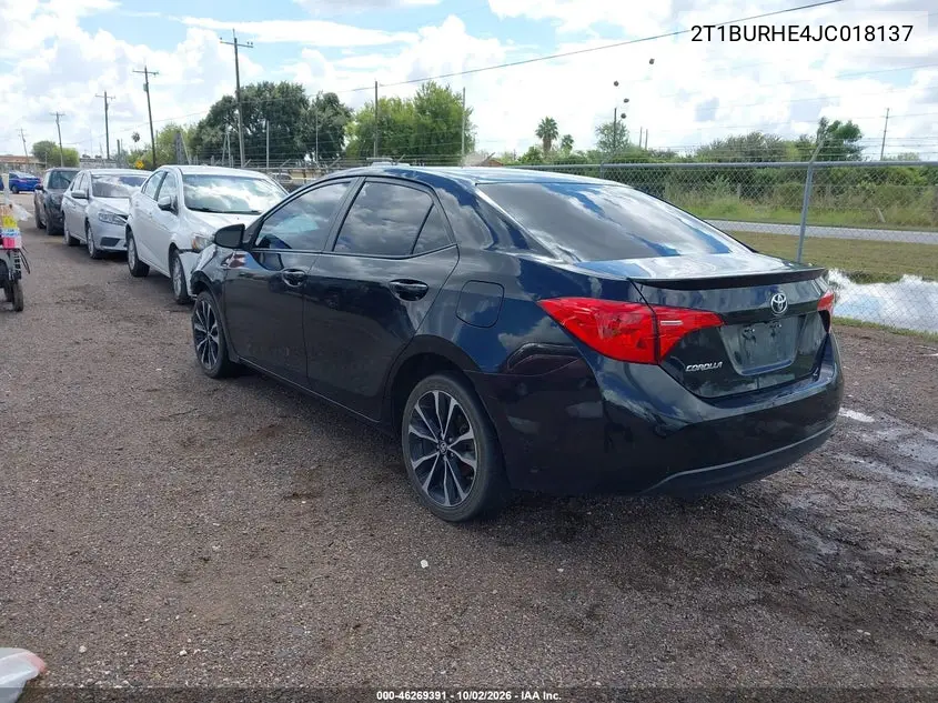 2018 TOYOTA COROLLA VIN 2T1BURHE4JC018137 — фото 3