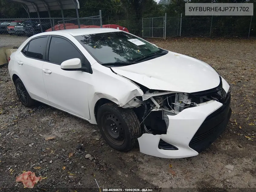 TOYOTA COROLLA 2018, VIN 5YFBURHE4JP771702