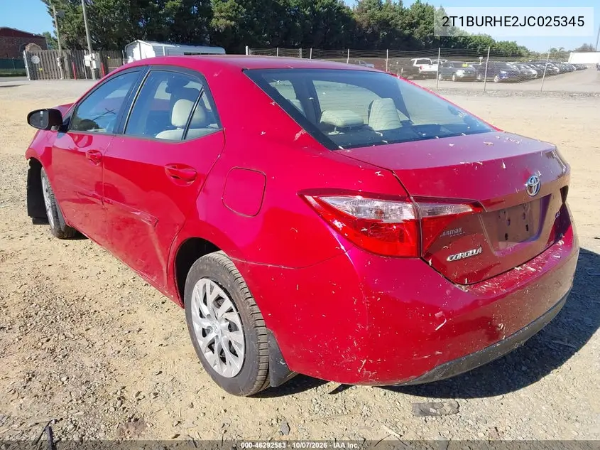 2018 TOYOTA COROLLA VIN 2T1BURHE2JC025345 — фото 3