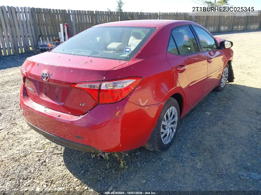 2018 TOYOTA COROLLA VIN 2T1BURHE2JC025345 — фото 4