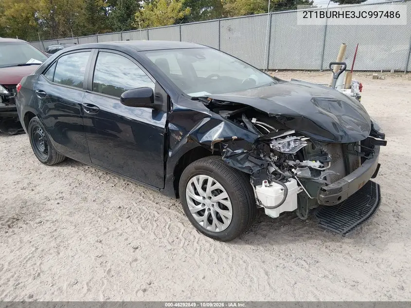 TOYOTA COROLLA 2018, VIN 2T1BURHE3JC997486
