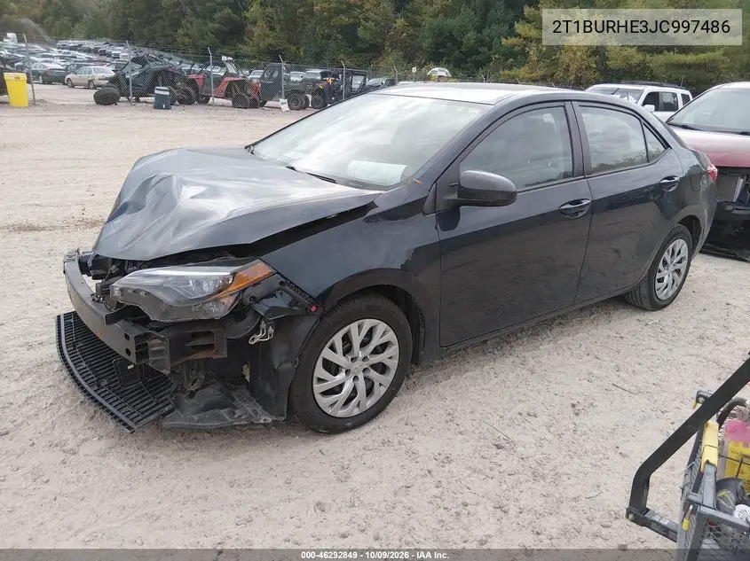 2018 TOYOTA COROLLA VIN 2T1BURHE3JC997486 — фото 2