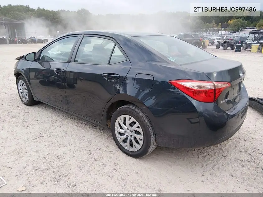 2018 TOYOTA COROLLA VIN 2T1BURHE3JC997486 — фото 3