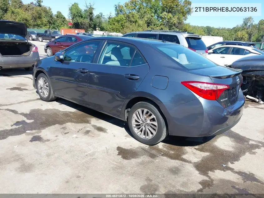 2018 TOYOTA COROLLA VIN 2T1BPRHE8JC063136 — фото 3