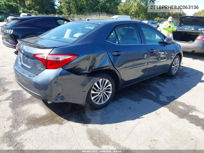 2018 TOYOTA COROLLA VIN 2T1BPRHE8JC063136 — фото 4