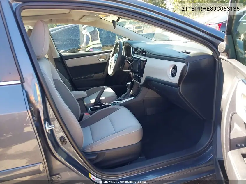 2018 TOYOTA COROLLA VIN 2T1BPRHE8JC063136 — фото 5